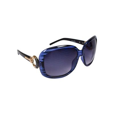 Blue oversize frame with circle temple sunglasses